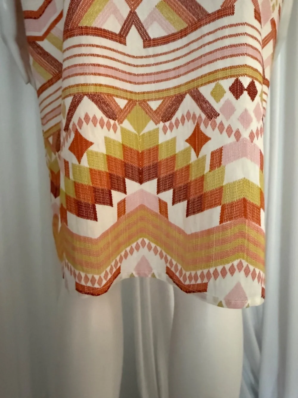 G by Giuliana Pink Coral Geometric Print Lightweight Shift Dress NWOT Size M_15